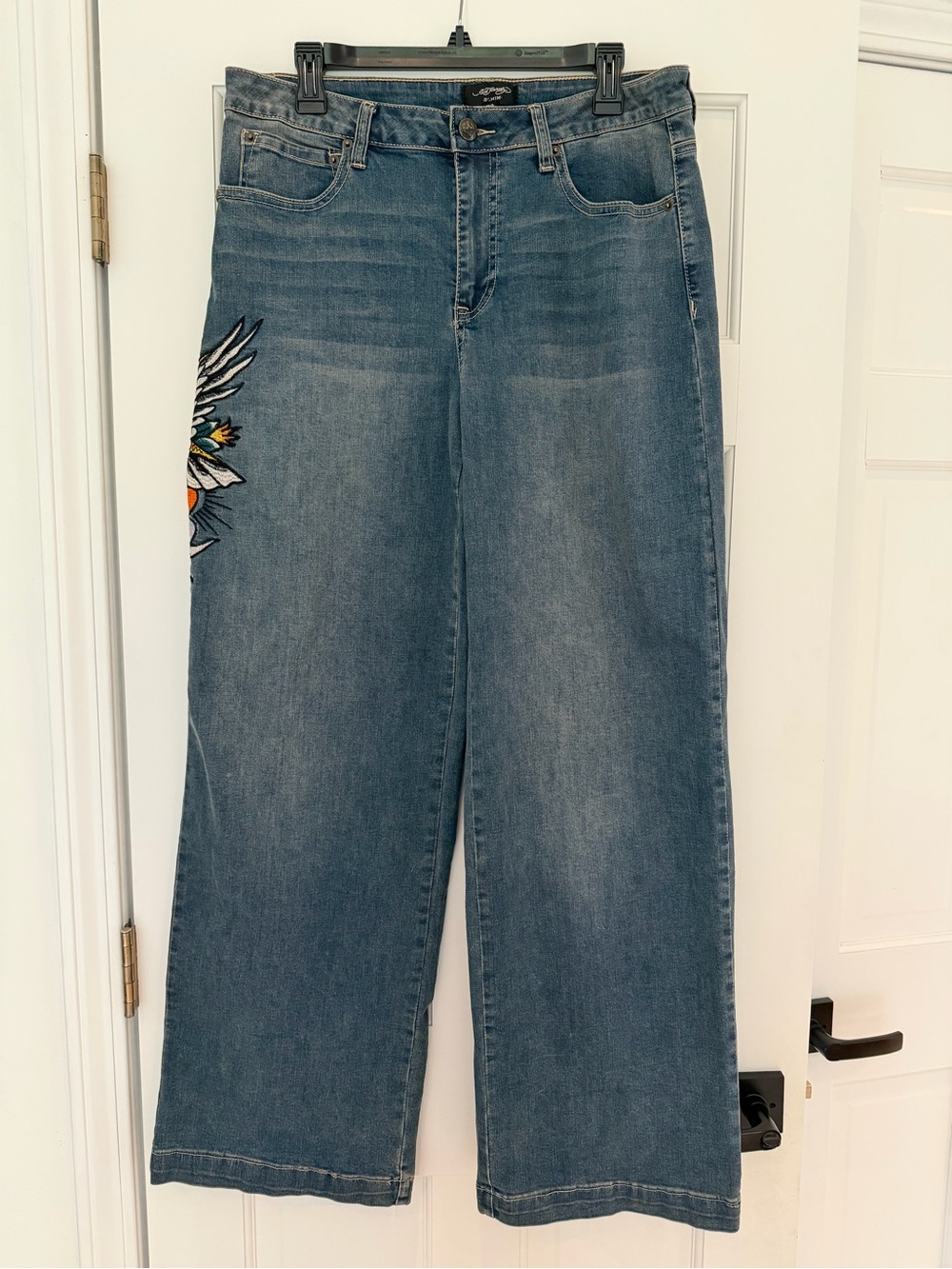 Ed Hardy Wide Leg jeans tattoo style Y2K brave eagle size 32 - Picture 3 of 5
